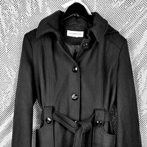 Black Wool Coat - Liz Claiborne - Large